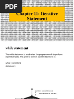 Chapter 11: Iterative Statement