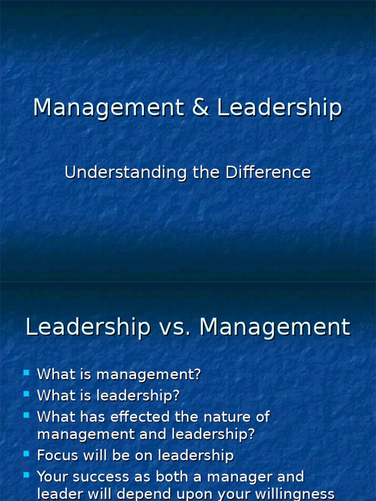 Leadership vs. Management Explained | PDF | Leadership | Scientific ...