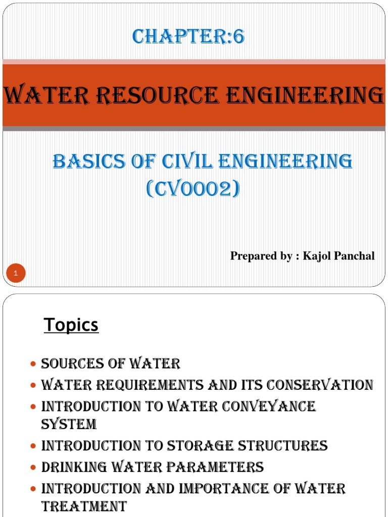 Water Resource Engineering Basics | PDF | Groundwater | Dam