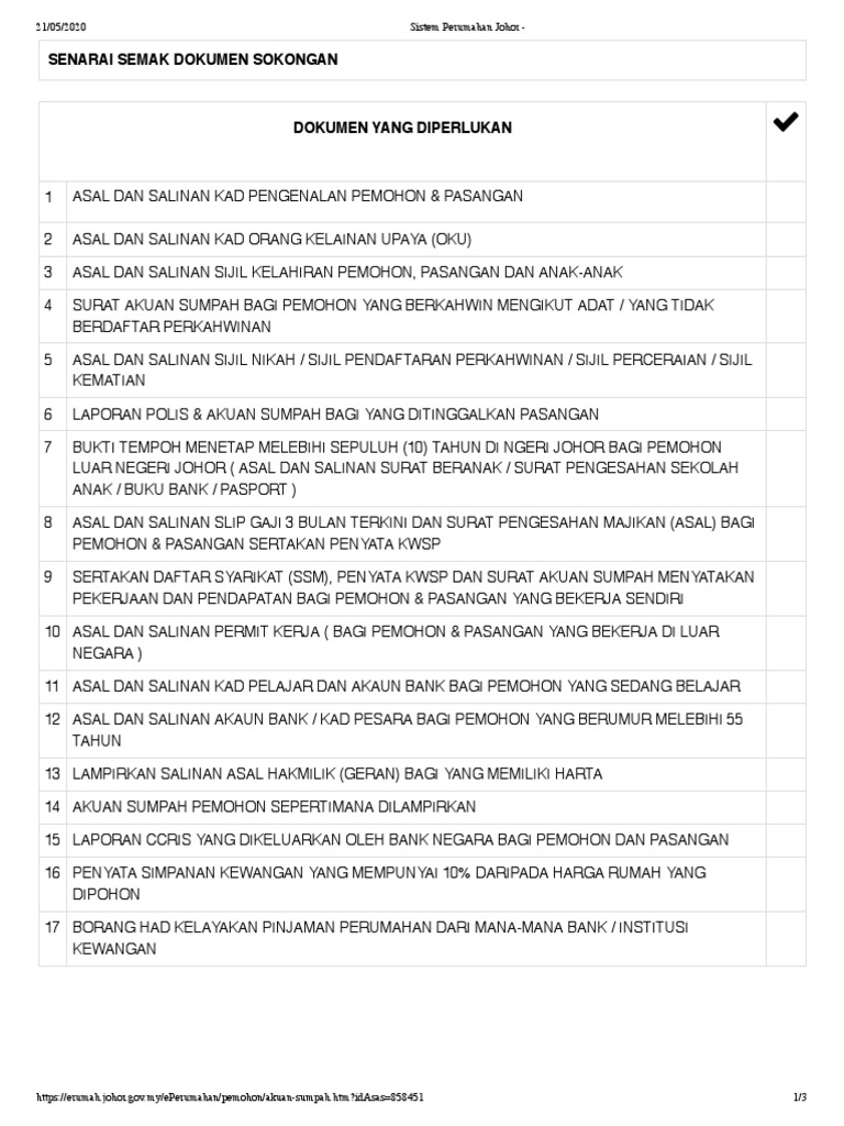 sistem perumahan johor