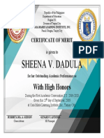 Sheena V. Dadula: With High Honors
