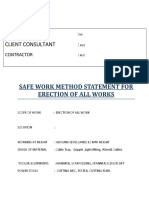 Safe Work Method Statement For Erection of All Works:: Client Consultant