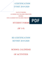 Re-Certification REVISIT 2019-2020: Student Forms