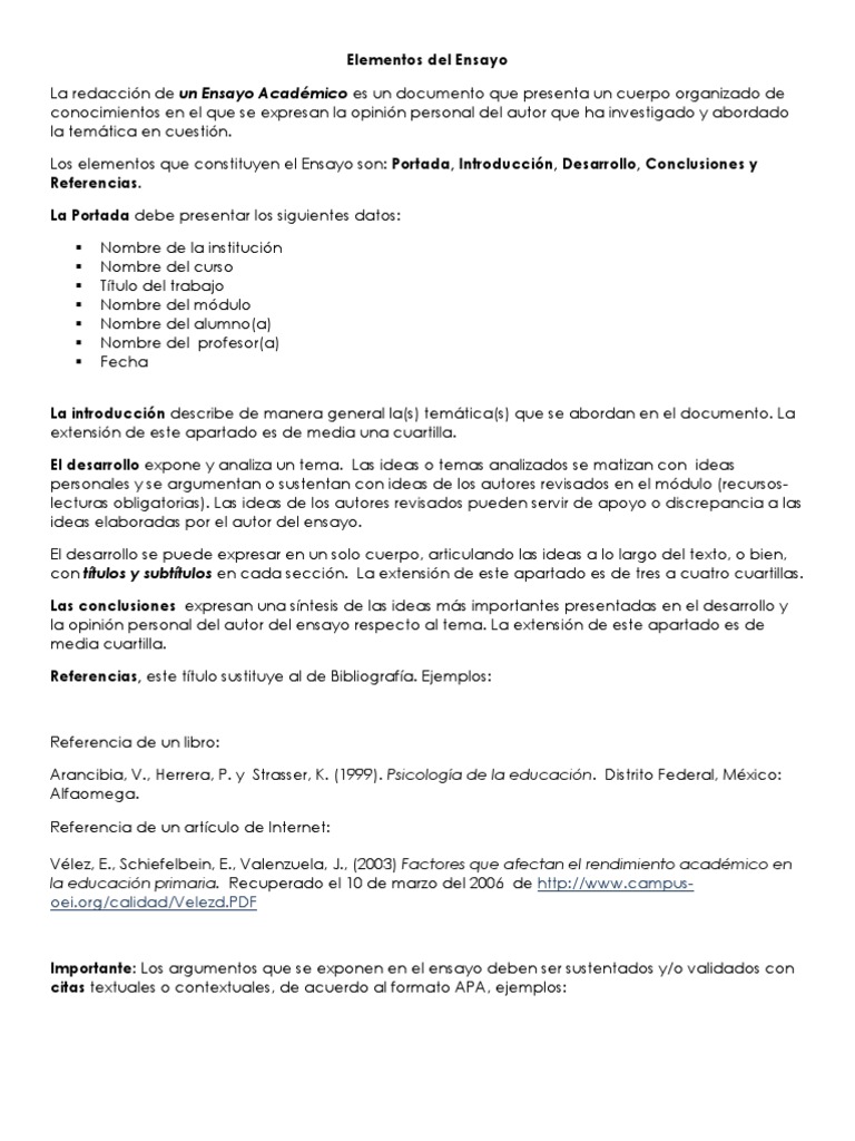 Como hacer un essay en español picture