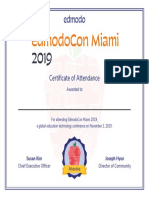 EdmodoCon 2019 Attendee Certificate PDF