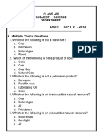 CBSE Class 8 Science Worksheet - Revision Worksheet