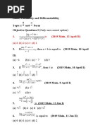 9 Limit, Continuity and Differentiability Topic 1 and Form Objective Questions I (Only One Correct Option)