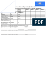 Financial Services: Business Opportunity Questionnaire