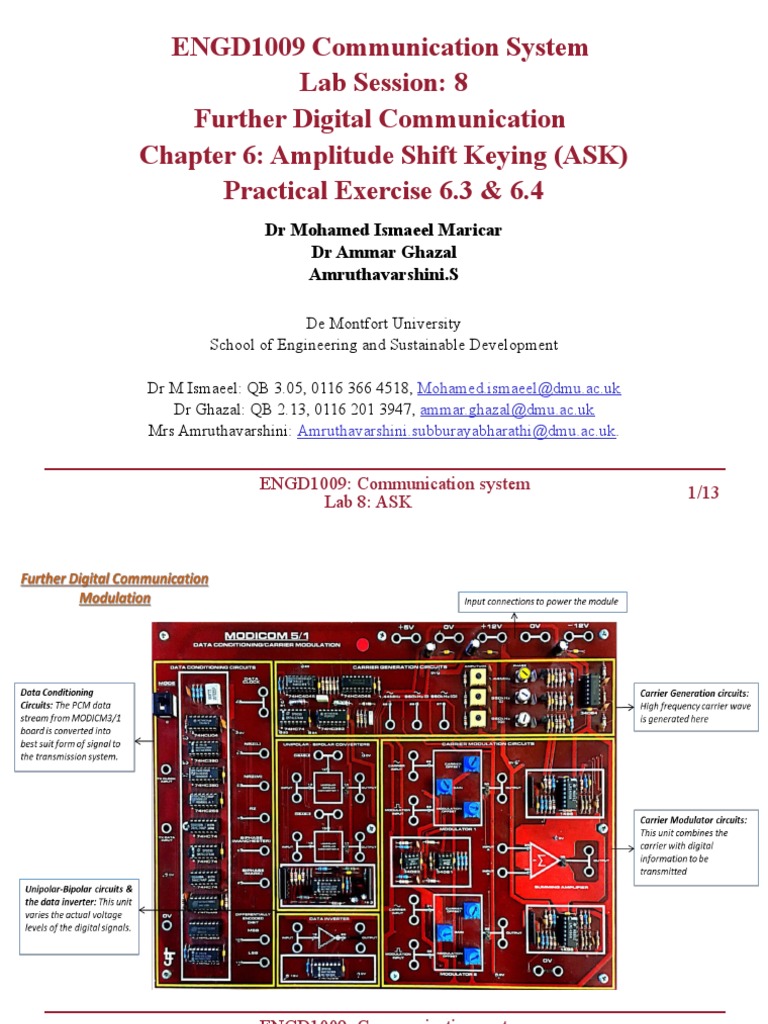 ASK Modulation & Demodulation Lab | PDF | Communications System ...