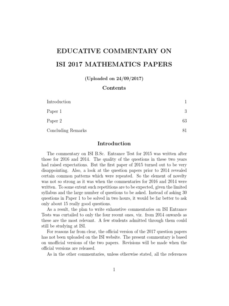 Isi 2017 | PDF | Determinant | Circle