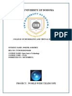 The University of Dodoma: Project: World Wide Telescope