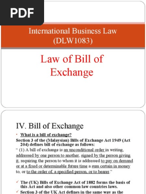 Bill of Exchange