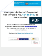 Congratulations! Payment For Invoice No. Is Successful