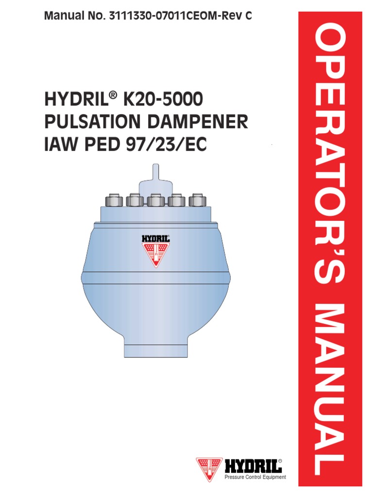 Operator's Manual Hydril K205000 Pulsation Dampener IAW PED 97/23/EC