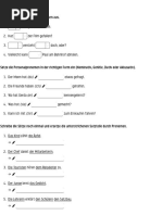 Personalpronomen - Übungen PDF