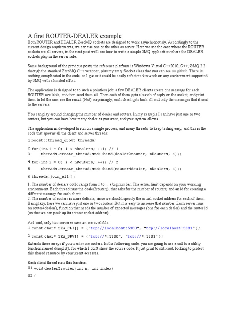 A First ROUTERDEALER Example PDF Network Socket Server