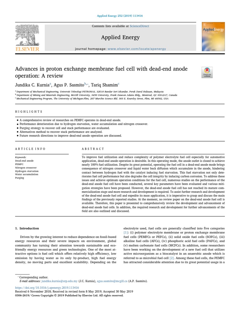 Applied Energy: Sciencedirect | Download Free PDF | Fuel Cell | Water
