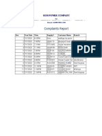 Complaints Report: Som Power Company