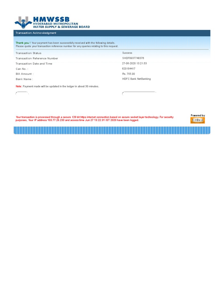 Hmwssb online payment deals