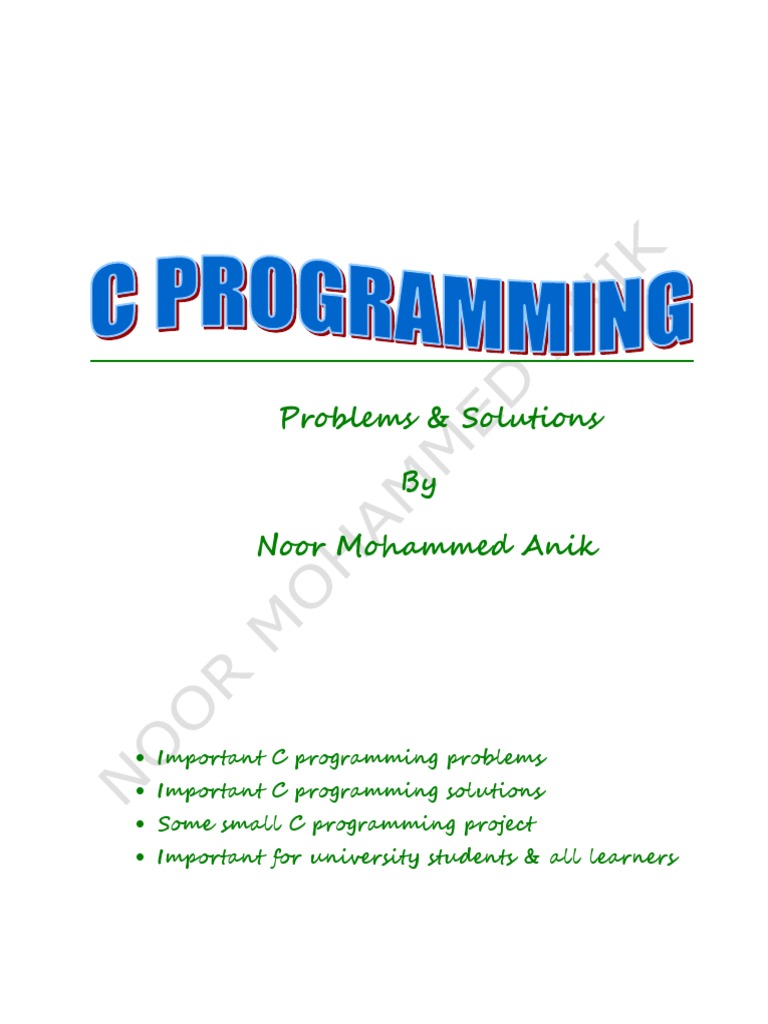 C Programming Problems & Solution by Noor Mohammed Anik PDF | PDF ...
