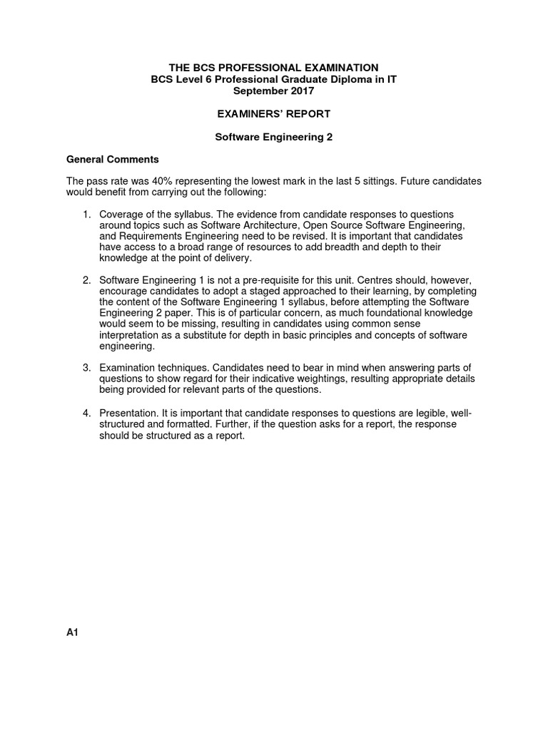 BCS Software Exam Analysis | PDF | Reliability Engineering | Computer ...