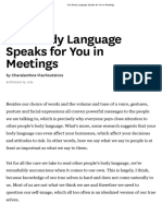 Your Body Language Speaks For You in Meetings