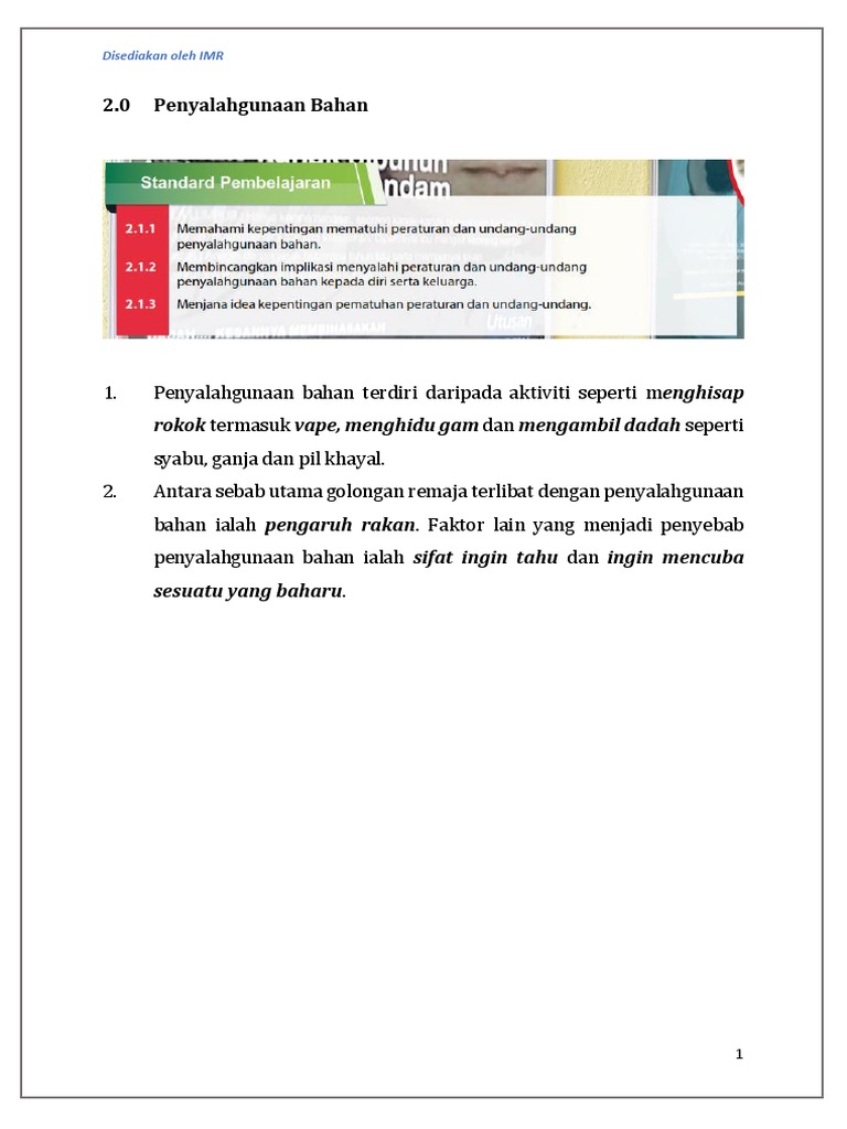 2 0 Penyalahgunaan Bahan Pdf