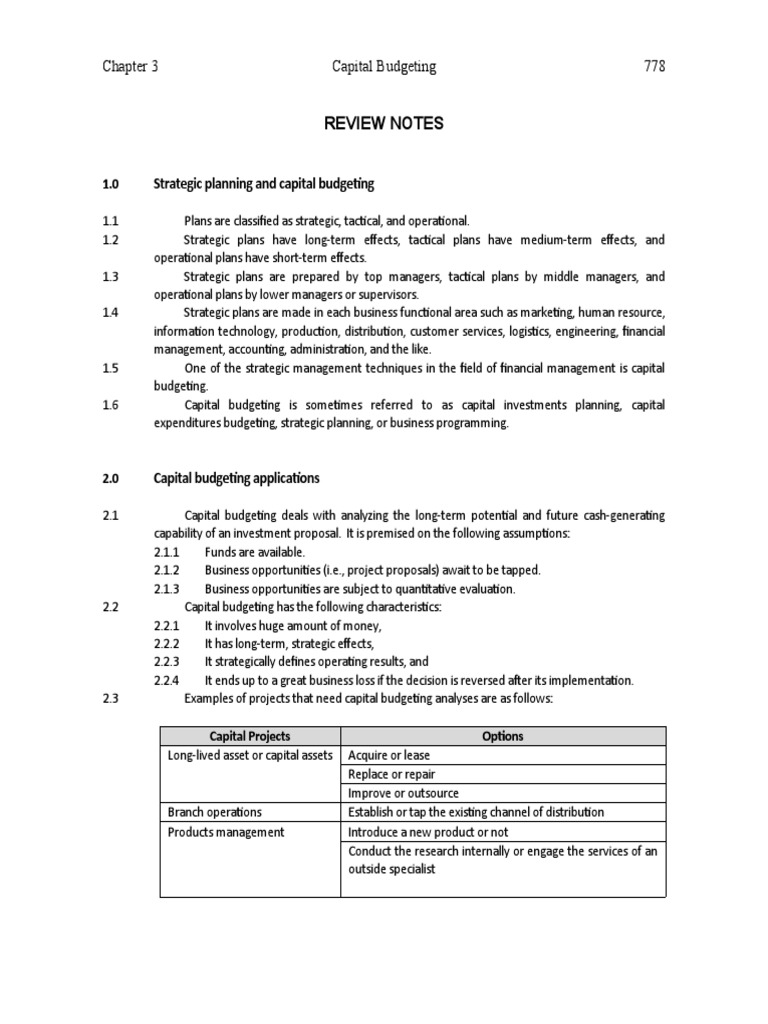 Strategic Planning and Capital Budgeting | PDF | Net Present Value ...
