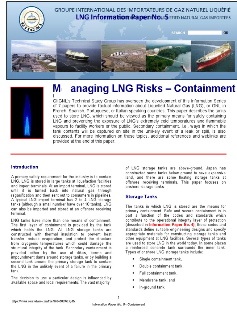 LNG Storage Tank Containment Methods | PDF | Liquefied Natural Gas | Dam