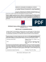 Petronm Circular To Shareholders - Proposed Adoption of New Constitution