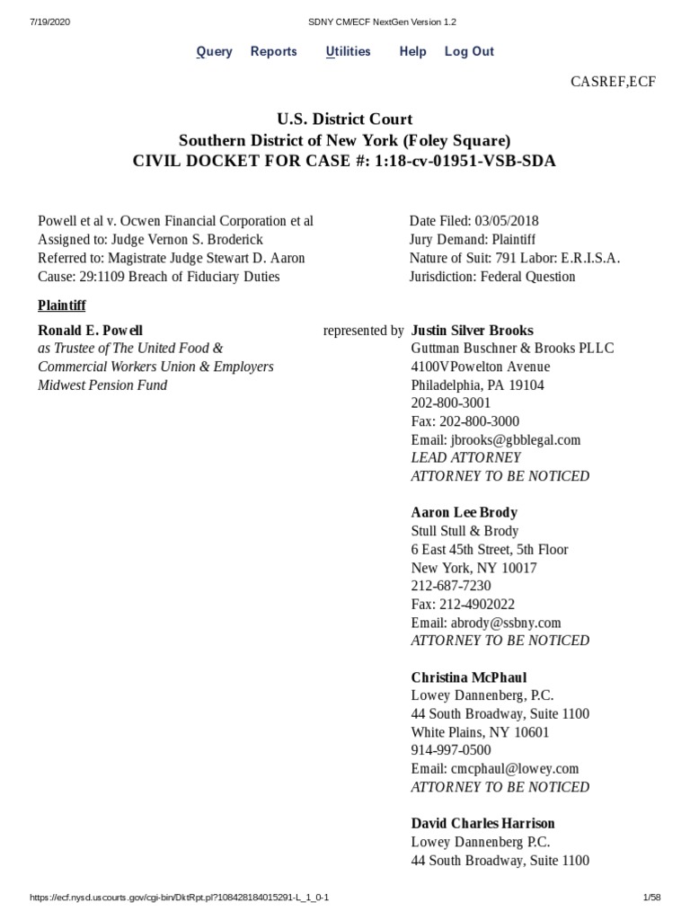 Docket 19july20 SDNY CM - ECF NextGen Version 1.2 | PDF | United States ...