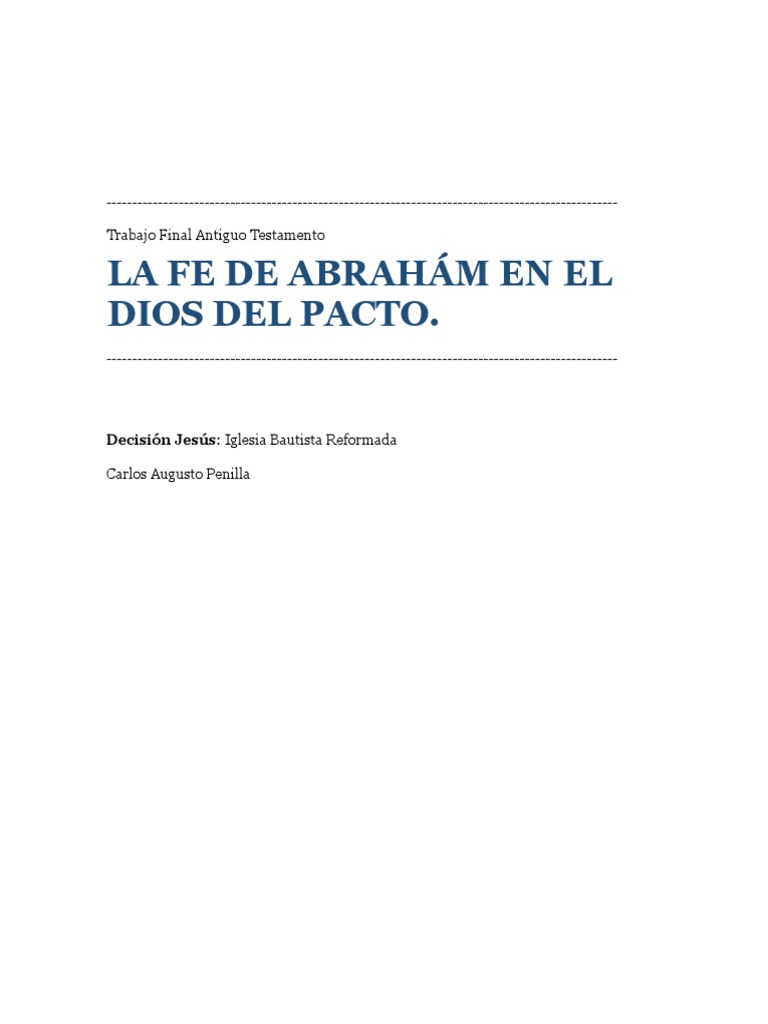 La fe y pacto de Dios con Abraham | PDF | Abrahán | Sarah