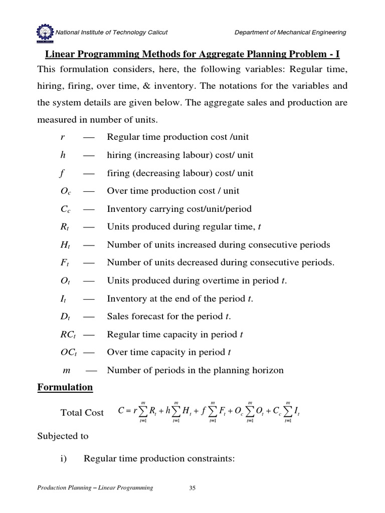 5 - Production Planning problems-LPP Models | PDF | Linear Programming ...