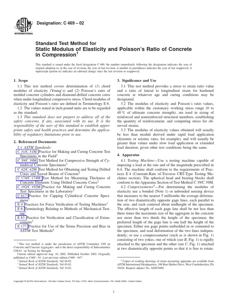 C469Static Modulus of Elasticity PDF Young's Modulus Elasticity