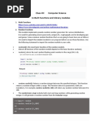 Class-XII Computer Science In-Built Functions and Library Modules