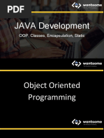 JAVA Development: OOP, Classes, Encapsulation, Static