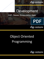 JAVA Development: OOP, Classes, Encapsulation, Static