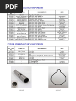 Power Steering Rack Components: As. Part Part No. Description Size NO