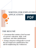Writing For Employment Applications