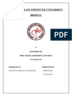 National Law Institute University Bhopal: A Synopsis On