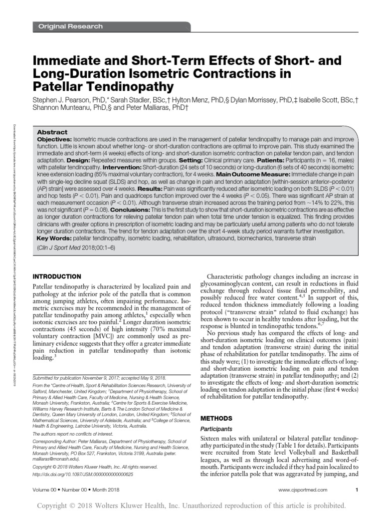 Immediate and Short Term Effects of Short And.99146 PDF | PDF | Tendon ...
