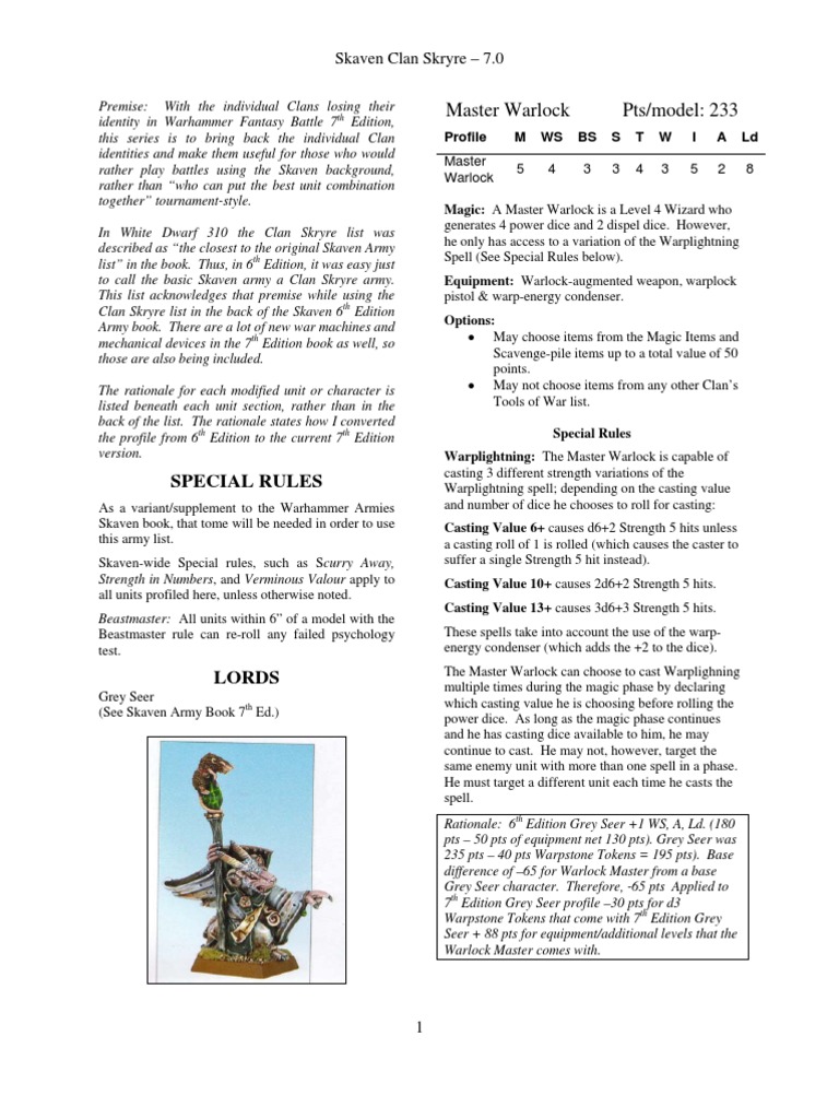 Skaven 6th Edition Army Book Pdf