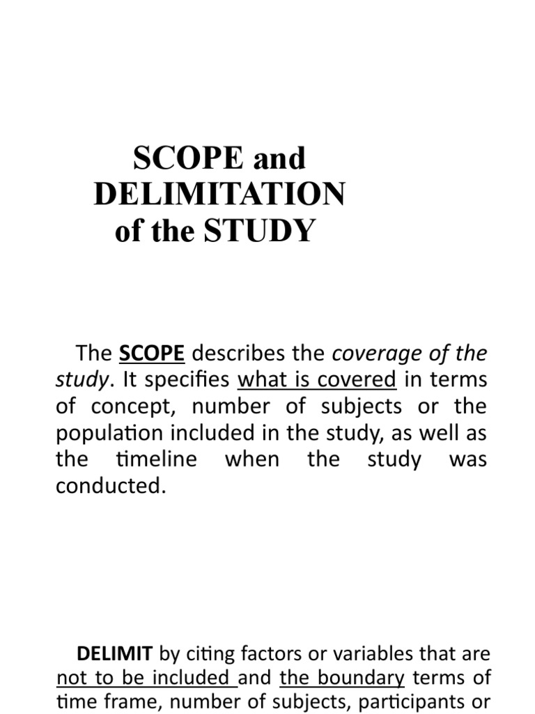 what is the scope of study