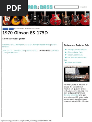 1970 Gibson ES-175D Electric Guitar