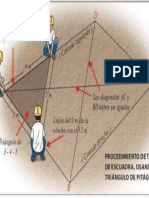 Procedimiento de Trazado en Escuadra, Usando Triangulo de Pitagoras