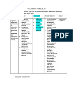 Cuadro de Variables