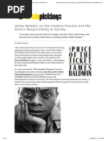 James Baldwin On The Creative Process and The Artist's Responsibility To Society - Brain Pickings