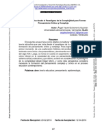 Teoría Educativa Desde El Paradigma de La Complejidad para Formar Pensamiento Crítico y Complejo