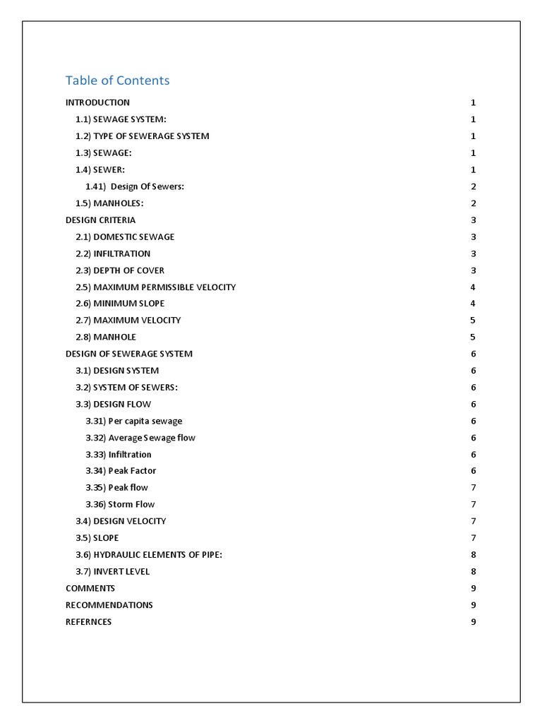 Sewarage Report Final PDF | PDF | Sanitary Sewer | Sewage