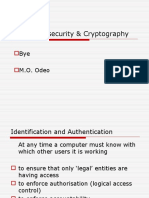 Computer Security & Cryptography: Bye M.O. Odeo